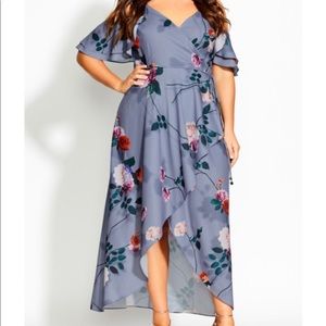 City Chic Floral Shadow Dress NWT